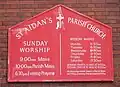 Sign giving times of worship