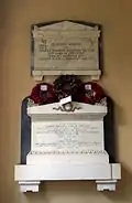 Memorials to the 8th (1784–1843) and the 10th Earl of Coventry (1900–1940) in the church at Croome Court