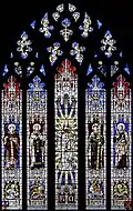 Stained-glass window (1946) at the east end of the nave; a memorial to Helen Forbes (d.1938) the wife of the first Vicar.