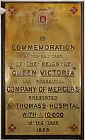 Plaque indicating name included singular genitive s's in the past
