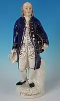 Figure labelled 'George Washington', though clearly depicting Benjamin Franklin, c. 1855.