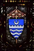 Basilica coat of arms in stained glass