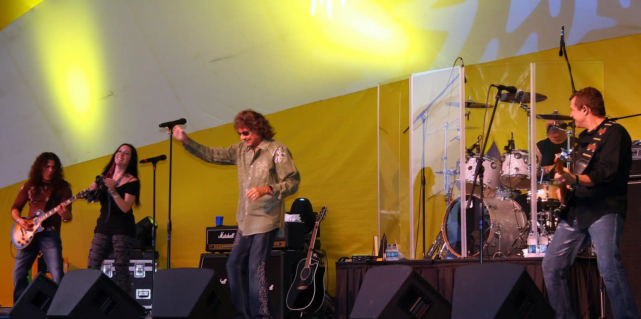 Starship performing on stage in 2010.