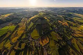 Aerial view of Ouroux-en-Morvan