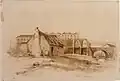 Tank Stream, Sydney, 1842, John Skinner Prout 18 x 26&nbsp;cm. watercolour (sepia wash) State Library of New South Wales