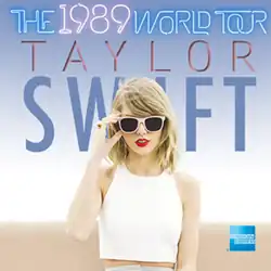 Swift, a young white woman, is seen wearing a bob hairstyle, red lipstick and a white dress. She is about to take off her sunglasses.