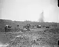 St. Eloi, 11 August 1917. A shell is bursting in the background