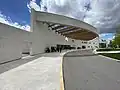 The curved main entrance