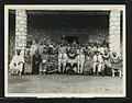 Delegates to the Bamenda conference on the future constitution of Southern Cameroons in front of the Bamenda social centre in May 1956.