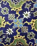 Tile in polychrome