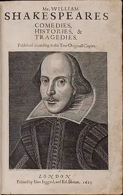 Engraved portrait of Shakespeare by Martin Droeshout, on the title page of the first publication of his works, the First Folio, shows distinct similarities when compared to the oil painting.
