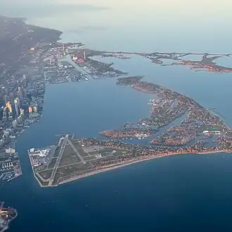Aerial view of the Toronto Islands