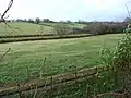 Medieval building platforms west of Trellech Church