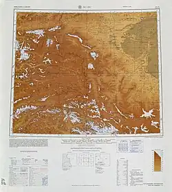 Map including the Yarkand River (labeled as Yeh-erh-ch'iang Ho) and surrounding region from the International Map of the World (AMS, 1966)[a]