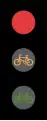 A traffic light intended for bicycles