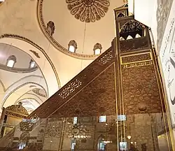 Wooden minbar in the Grand Mosque of Bursa