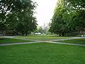 View of the quad looking north toward 13th Ave.