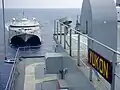 Swift refuels astern from USNS Yukon, 18 February 2005.