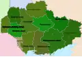Border okruhas are liquidated and four additional oblasts created in 1937
