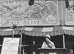 A barker at the Rutland Fair
