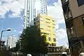 Street level view of Hotel Novotel from Cuba Street