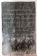 Plaque, consecration (1747)