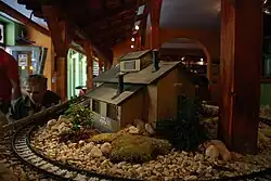 Detail of railroad decoration in&nbsp;restaurant