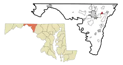 Location of Chewsville, Maryland