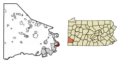 Location of Allenport in Washington County, Pennsylvania.
