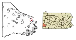 Location of New Eagle in Washington County, Pennsylvania.