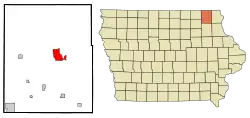 Location of Decorah, Iowa