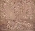 The bottom of a large stone relief from Worms Cathedral, end of the 15th century, previously in the demolished cloister.