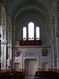 Church interior, rear view