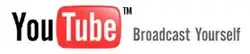 The words "YouTube Broadcast Yourself". The "Tube" in "YouTube" is written in a white font within a red, rounded rectangle. All other text is black. The words "Broadcast Yourself" are written in a font about half the size of "YouTube". The logo is trademarked.