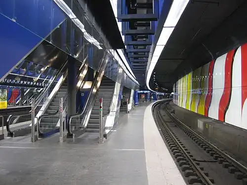 Underground island platform
