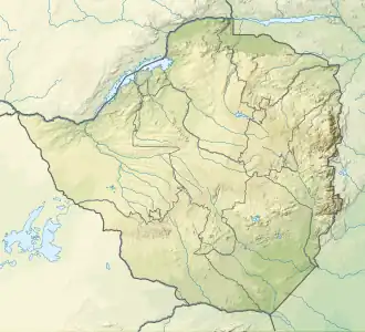 Location of lake in Zimbabwe