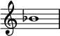 { \omit Score.TimeSignature \relative c'' { bes1 } }