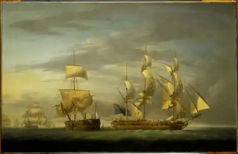The Santa Margarita Cutting Her Prize Adrift by Robert Dodd